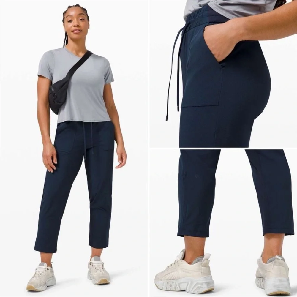 Lululemon Beyond The Studio High Rise Crop Pant Blue 6